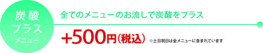 炭酸プラスメニュー